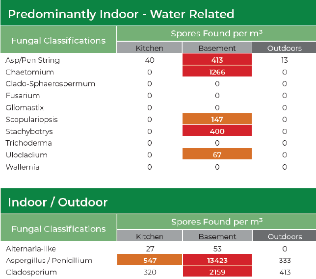 Airtrap water related mould test